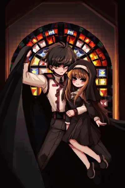 The Corrupted Hero and The Unyielding Saint trapped in a Ad**t Game Cover
